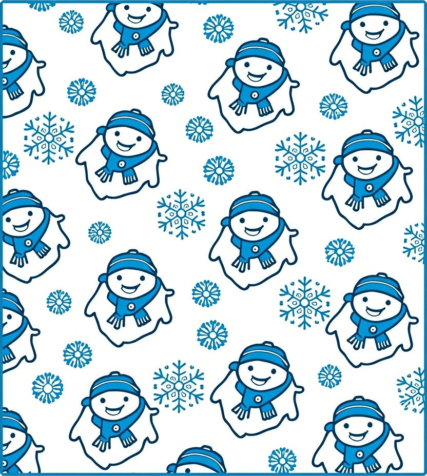 Charming Blue Snowman Snowflake Medley Rug