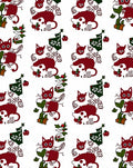 Whimsical Red Cat Garden Whimsy Rug