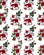 Whimsical Red Cat Garden Whimsy Rug