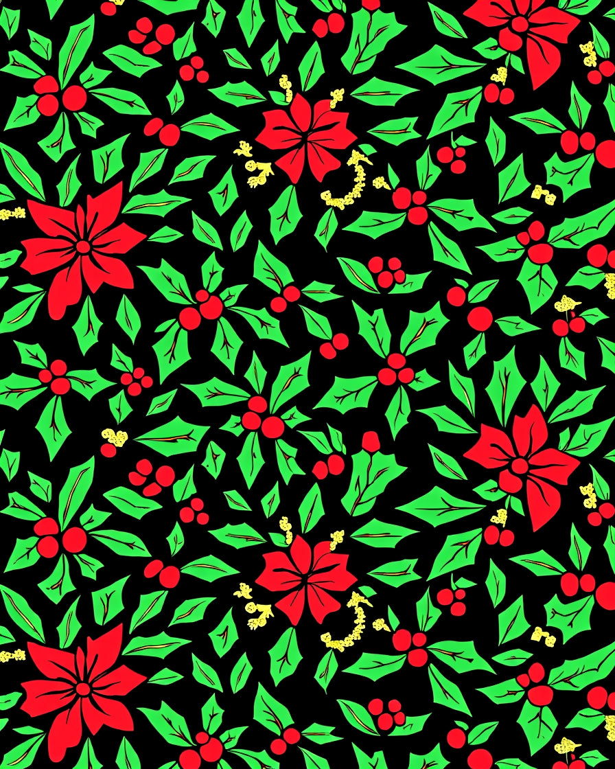 Classic Red Holly Berry Wreath Rug