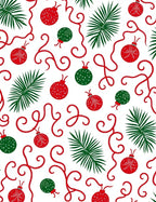 Red Green Ornament Foliage Swirls Rug