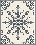 Dark Gray Medallion Inlay Rug