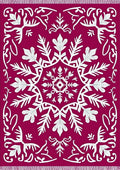 Deep Pink Floral Medallion Medley Rug