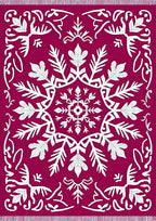 Deep Pink Floral Medallion Medley Rug