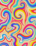 Vibrant Swirl Rainbow Psychedelic Rug
