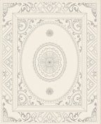 Ornate Cream Mandala Decorative Rug