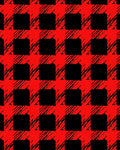 Bold Red Plaid Brush Stroke Rug
