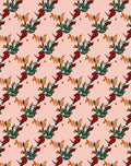 Crimson Berry Green Leaf Arrangement Rug
