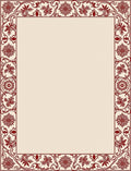 Crimson Floral Bordered Cream Rug
