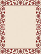 Crimson Floral Bordered Cream Rug