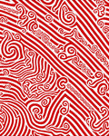 Bold Red Swirls Diagonal Stripes Rug