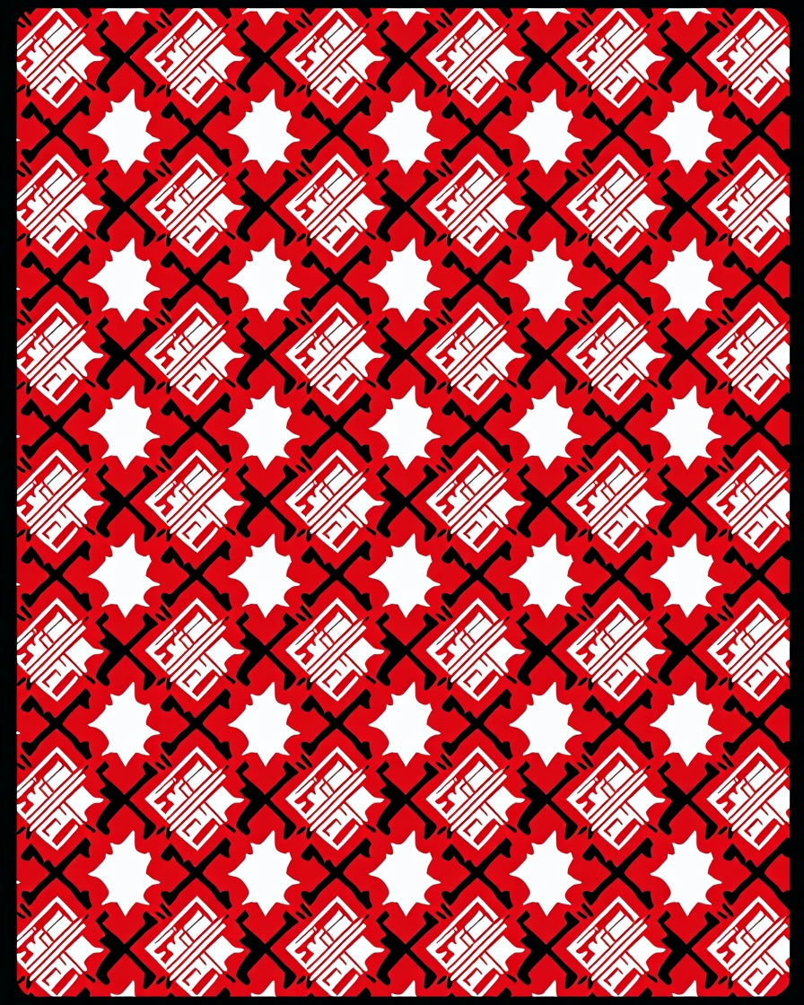Bold Red Cross Hatch Geometric Rug