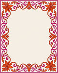 Vibrant Orange Pink Floral Border Rug