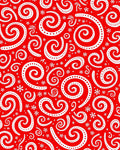 Crimson Swirl Snowflake Snowfall Rug