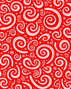 Crimson Swirl Snowflake Snowfall Rug