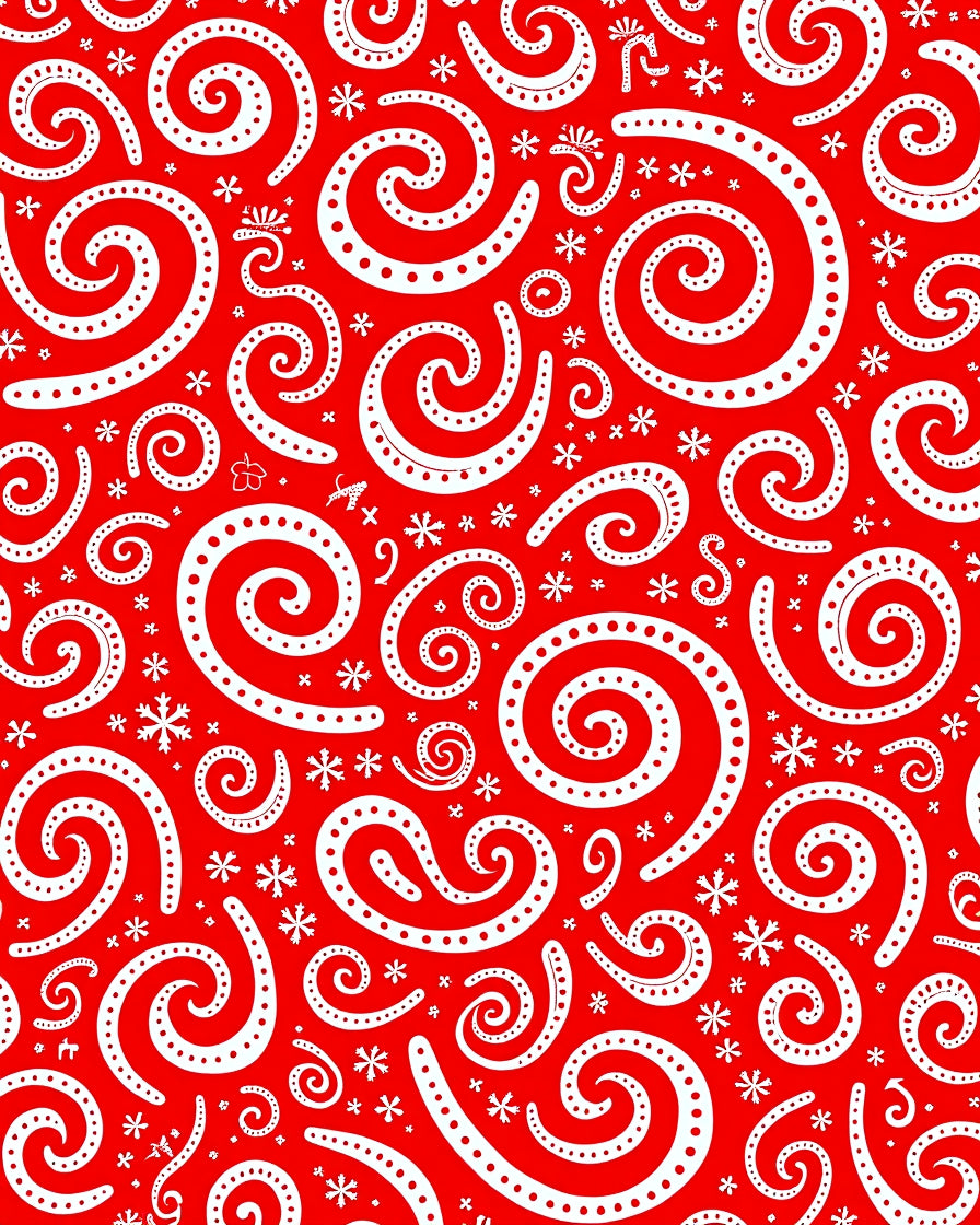 Crimson Swirl Snowflake Snowfall Rug