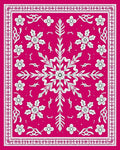 Vibrant Pink Floral Lattice Medallion Rug