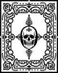 Black Skull Goth Border Medallion Rug