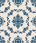 Blue Vintage Floral Medallion Rug