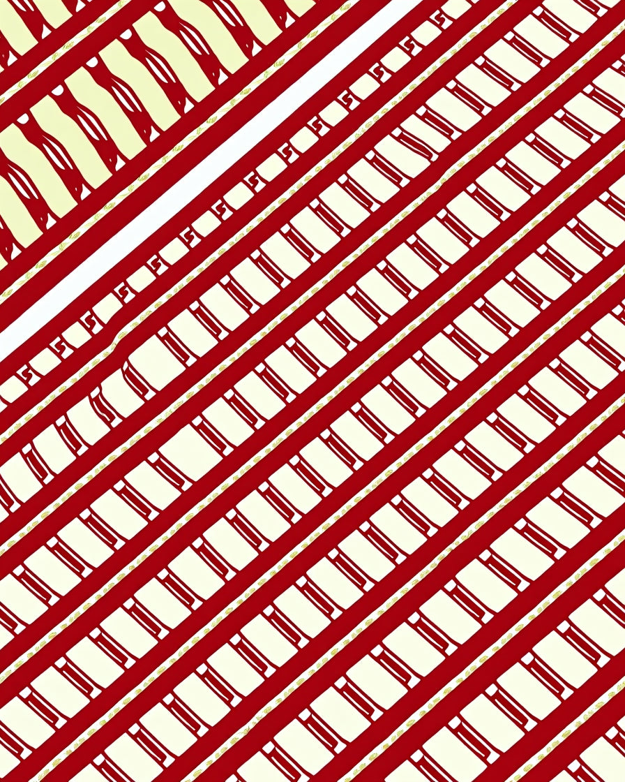 Crimson White Bold Stripes Rug