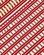 Crimson White Bold Stripes Rug