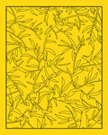 Golden Yellow Leafy Branch Arrangement Rug