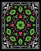 Tropical Fern and Orchid Garden Rug
