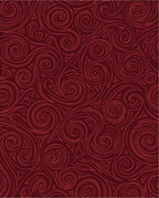 Deep Red Swirl Abstract Rug