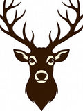 Rich Brown Antlered Deer Silhouette Rug
