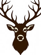 Rich Brown Antlered Deer Silhouette Rug
