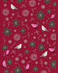Pink and White Bird Garden Rug