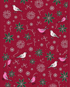 Pink and White Bird Garden Rug