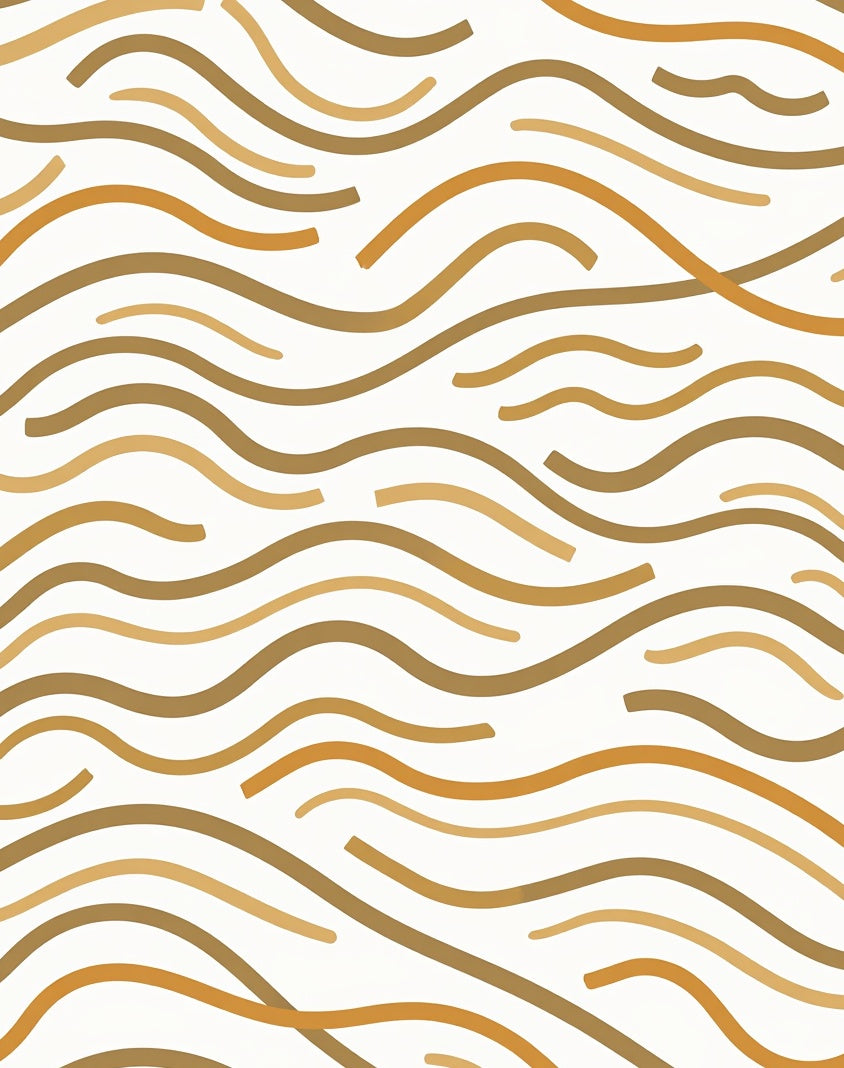 Earthy Tan Swirls Contemporary Rug