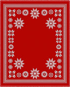 Winter White Starburst Festive Border Rug