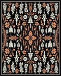 Coral And Cream Folk Floral Rug