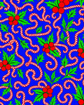 Candy Cane Holly Berry Swirls Rug