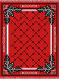 Scarlet Vine Leaf Lattice Rug