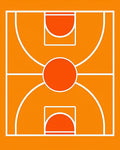 Bright Orange Court Geometric Rug