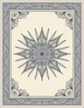 Elaborate Gray Starburst Filigree Frame Rug