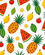Watercolor Fruit Medley Pineapple Lemon Rug