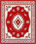 Crimson Ivory Ornate Diamond Floral Rug