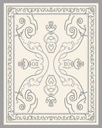 Ornate Gray Floral Symmetry Rug