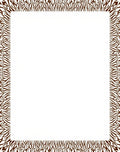Brown and White Zebra Stripe Border Rug