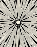 Black Burst Cream Sunburst Rug