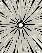 Black Burst Cream Sunburst Rug