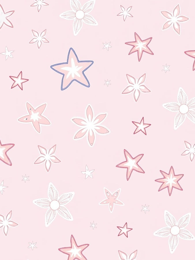 Pastel Pink Starburst Scatter Rug