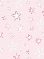 Pastel Pink Starburst Scatter Rug