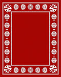 Festive Red White Snowflake Border Rug