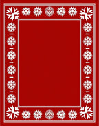 Festive Red White Snowflake Border Rug