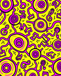 Vibrant Pink And Yellow Doodles Rug